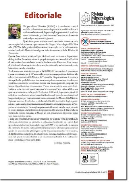 Editoriale su Rivista Mineralogica Italiana